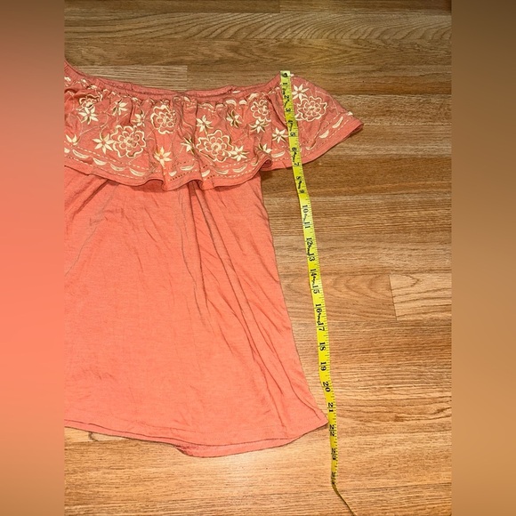 Panhandle Ladies Flounce Top Size L Coral - Picture 8 of 8